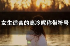 女生适合的高冷昵称带符号(精选56个)