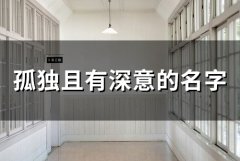 孤独且有深意的名字(58个)