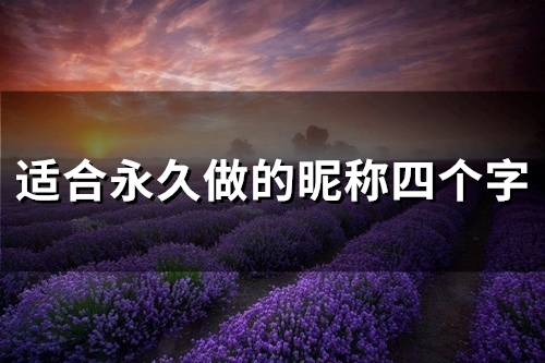 适合永久做的昵称四个字(精选56个)