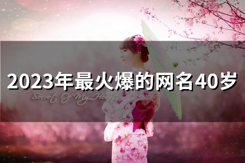 2023年最火爆的网名40岁(58个)