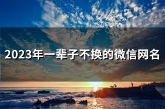 2023年一辈子不换的微信网名(46个)