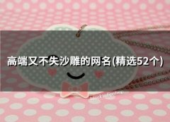 高端又不失沙雕的网名(53个)