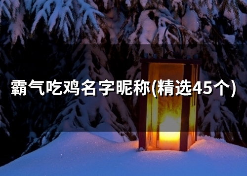 霸气吃鸡名字昵称(51个)