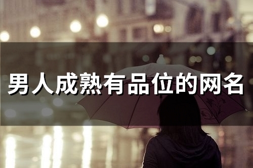 男人成熟有品位的网名(41个)