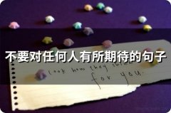 不要对任何人有所期待的句子(42句)