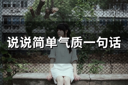 说说简单气质一句话(精选56句)