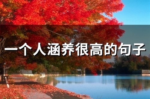 一个人涵养很高的句子(精选56句)