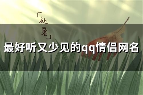 最好听又少见的qq情侣网名(53个)