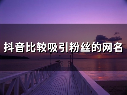 抖音比较吸引粉丝的网名(精选133个)