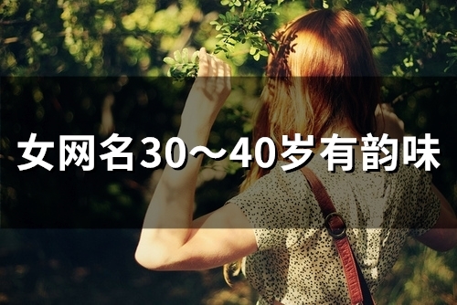女网名30～40岁有韵味(108个)