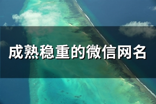 成熟稳重的微信网名(精选251个)
