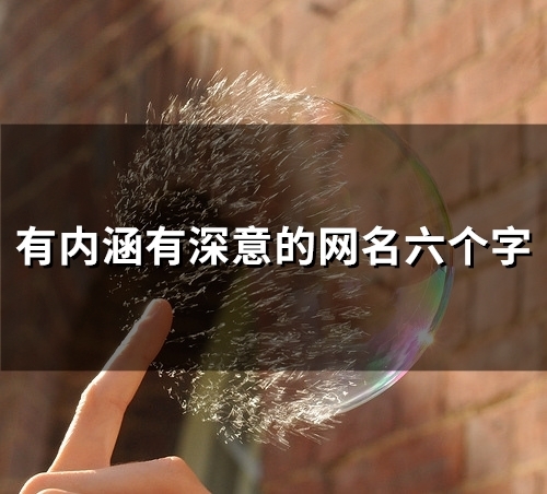 有内涵有深意的网名六个字(80个)