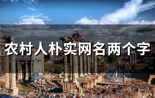 农村人朴实网名两个字(36个)
