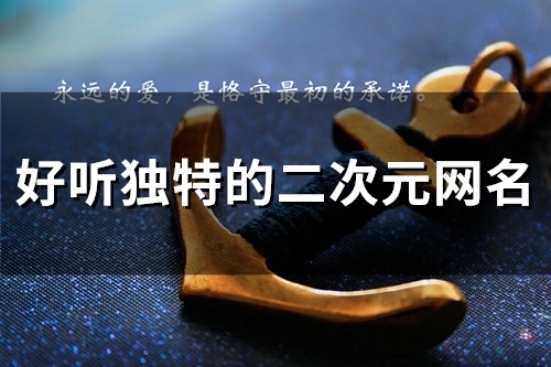 好听独特的二次元网名(精选113个)