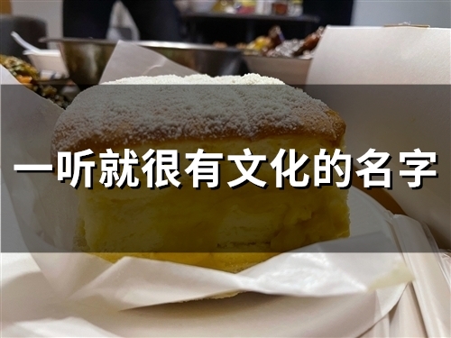 一听就很有文化的名字(51个)