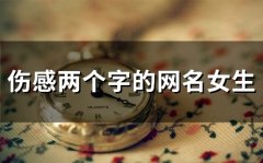 伤感两个字的网名女生(78个)