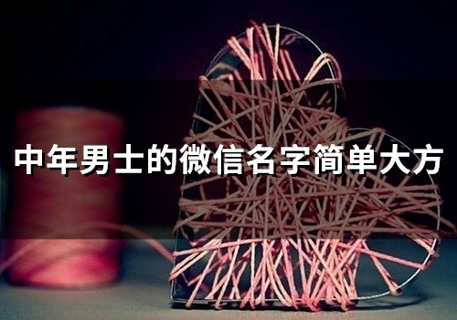 中年男士的微信名字简单大方(85个)