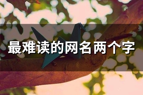 最难读的网名两个字(精选129个)