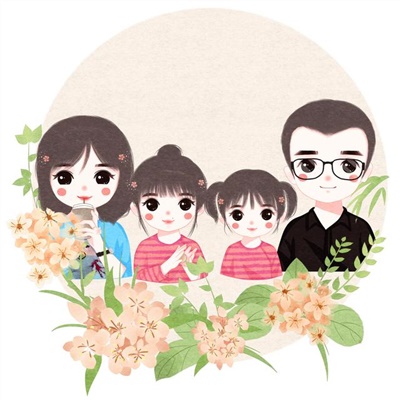 一家人的微信头像五人(精选12张)