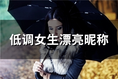 低调女生漂亮昵称(159个)
