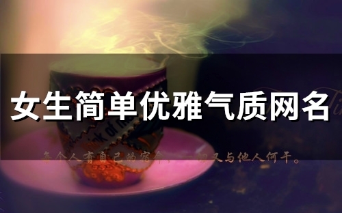 女生简单优雅气质网名(100个)