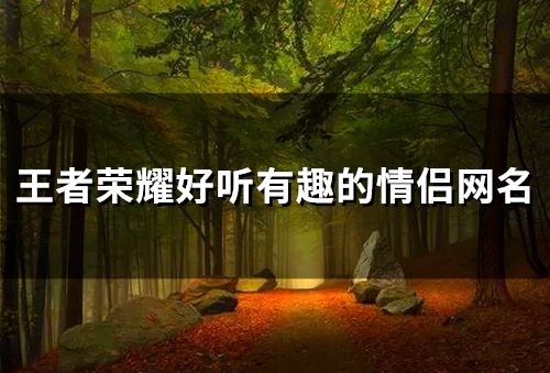 王者荣耀好听有趣的情侣网名(精选144个)