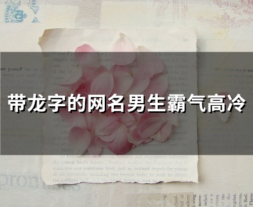 带龙字的网名男生霸气高冷(精选83个) 带龙字的网名男生霸气高冷(精选83个)