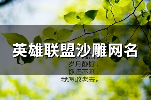 英雄联盟沙雕网名(142个)