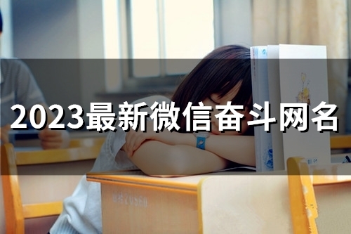 2023最新微信奋斗网名(140个)