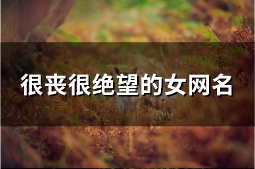 很丧很绝望的女网名(83个)