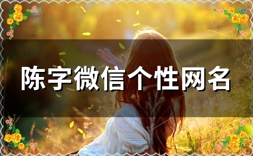 陈字微信个性网名(精选45个)