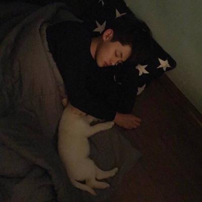 男生抱宠物头像(精选18张)