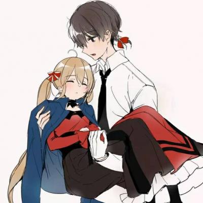 情头一男一女可爱动漫图片真人(精选36张)