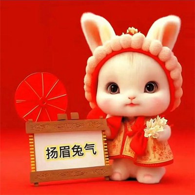 兔子好运发财可爱微信头像(精选24张)