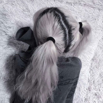 侧脸扎马尾辫女生头像(18张)