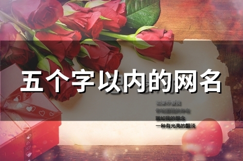 五个字以内的网名(精选121个)
