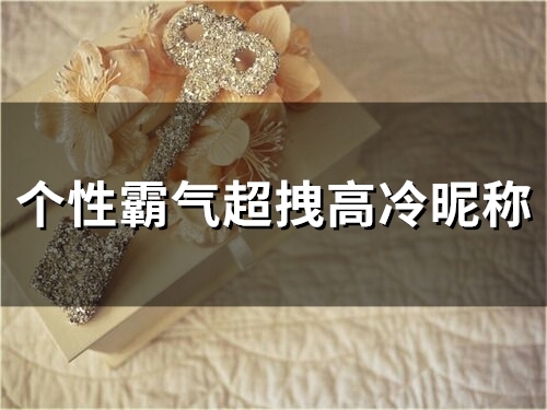 个性霸气超拽高冷昵称(109个)