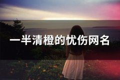 一半清橙的忧伤网名(精选129个)