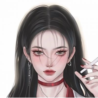 手绘高冷女生个性头像(24张)