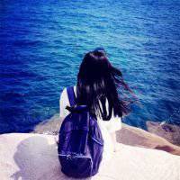 微信美女海边背影头像(16张)