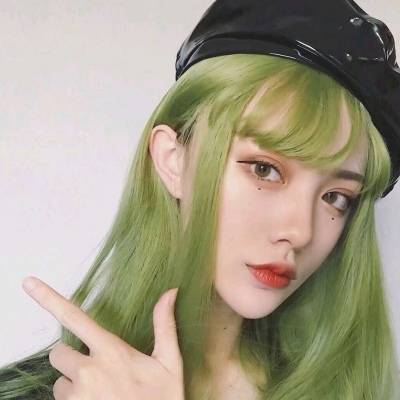 超火绿色头像女生头像(34张)