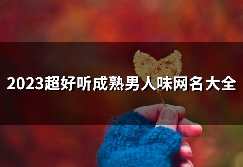 2023超好听成熟男人味网名大全(优选187个)