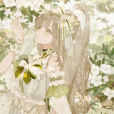 清新绿色森系女生头像二次元(18张)