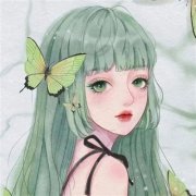 清新绿色森系女生头像二次元(18张)
