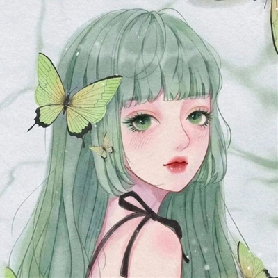 清新绿色森系女生头像二次元(18张)