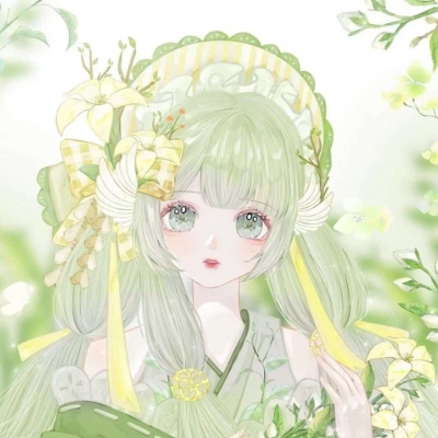 清新绿色森系女生头像二次元(18张)