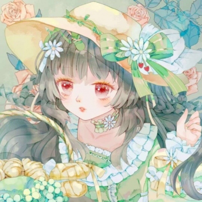 清新绿色森系女生头像二次元(18张)