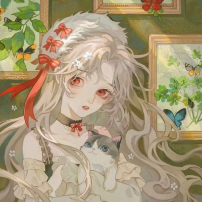 清新绿色森系女生头像二次元(18张)