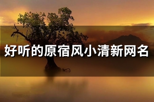 好听的原宿风小清新网名(精选111个) 好听的原宿风小清新网名(精选111个)