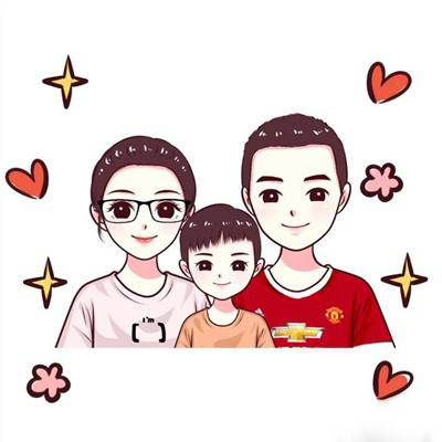 三口之家的卡通头像(优选25张)
